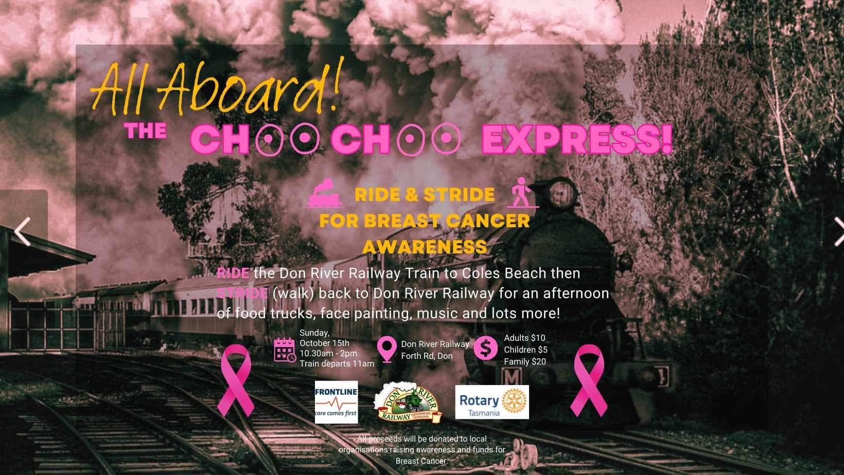 Breast Cancer Fundraiser - The Choo Choo Express Poster